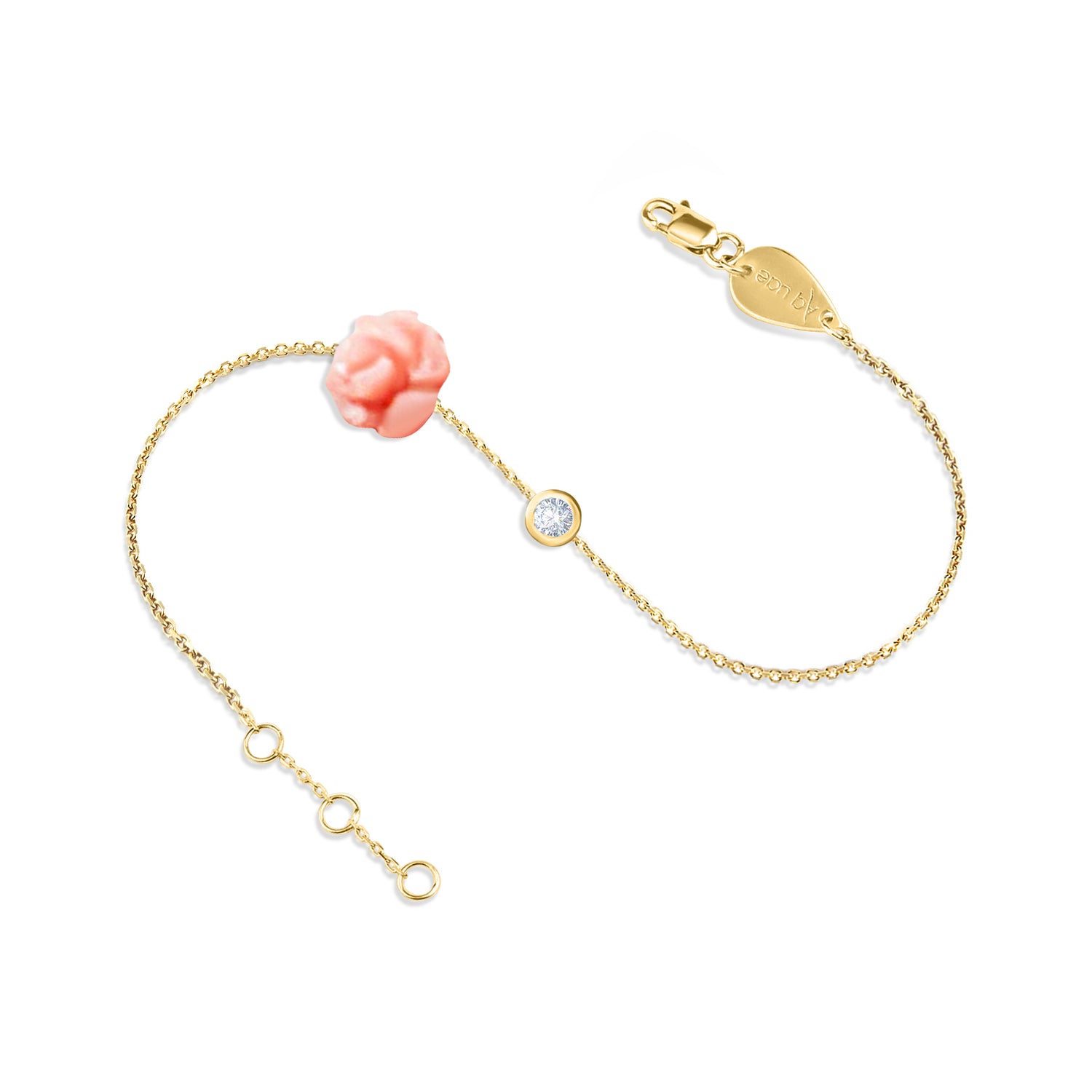 Baby Bracelet Rose and Diamond on 18K Gold