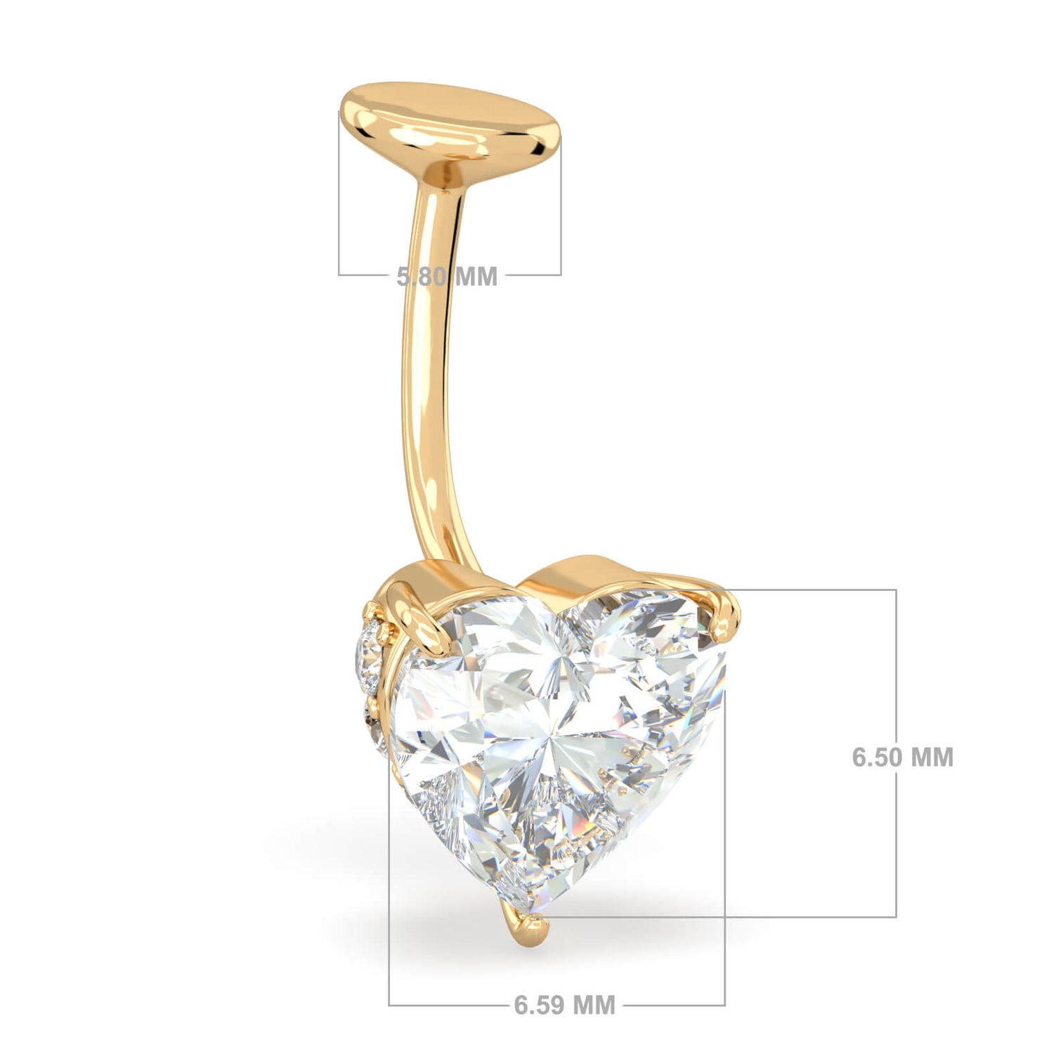 Floater Barbell Heart Belly Button