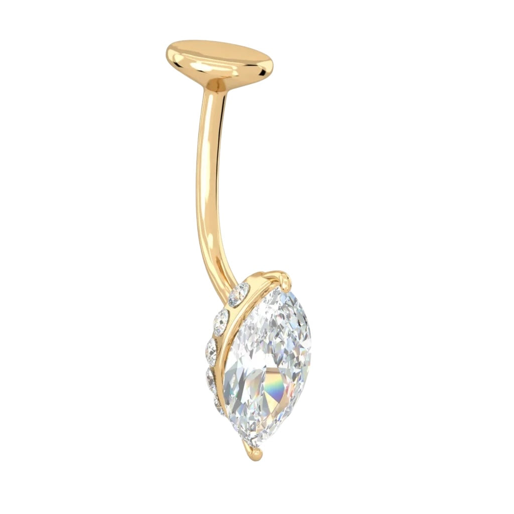 Floater Barbell Marquise Belly Button