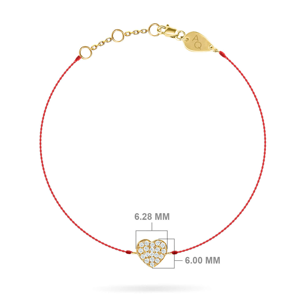 BABY BRACELET DIAMOND HEART ON THREAD
