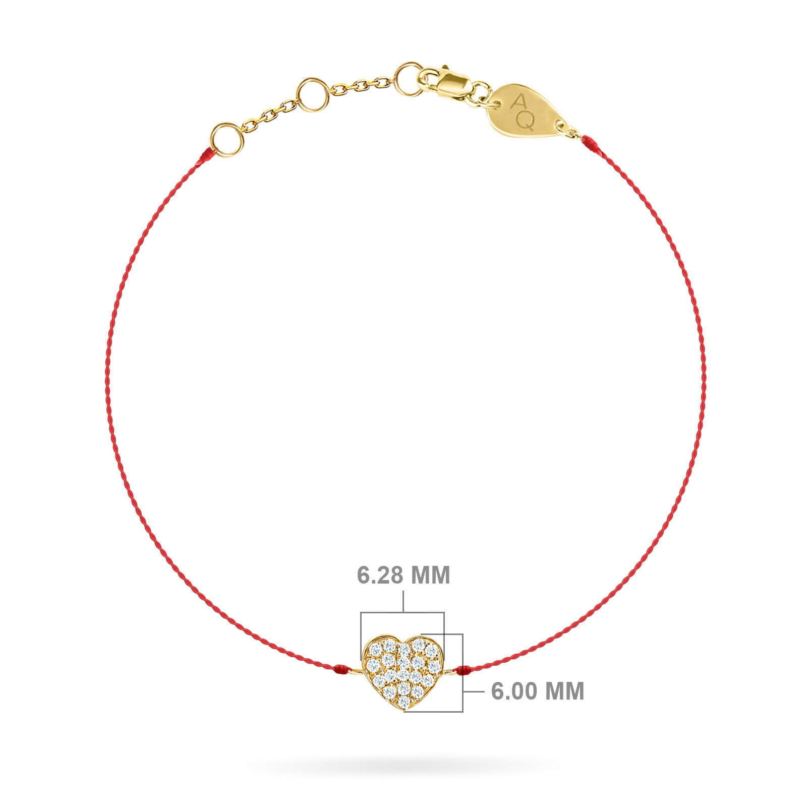 BABY BRACELET DIAMOND HEART ON THREAD