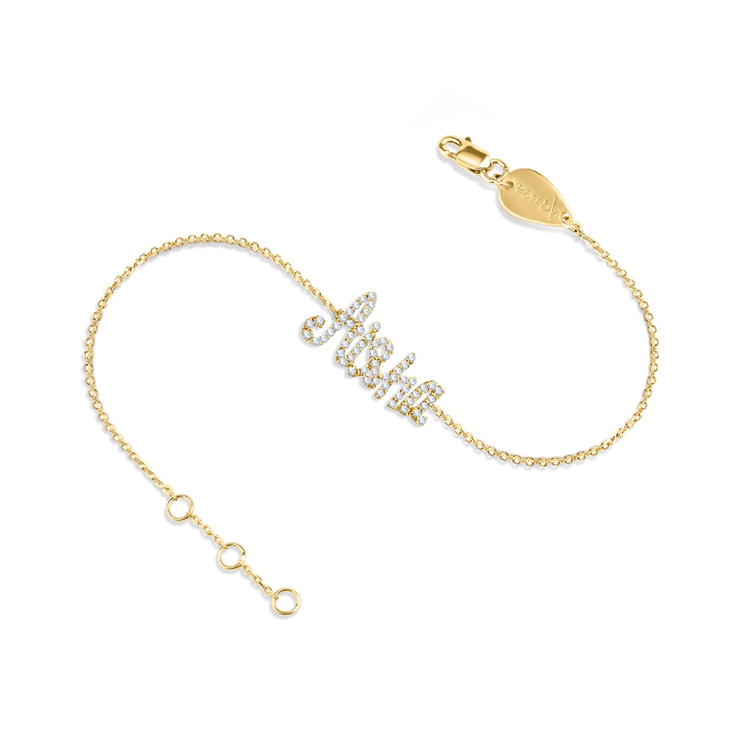 Baby Bracelet Diamond Name 18K Gold