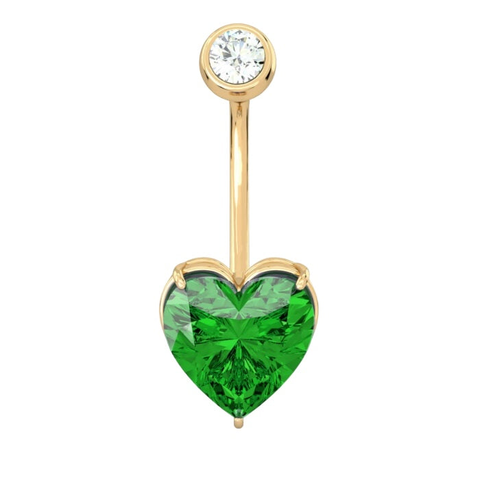Precious Stone Heart  Belly Button