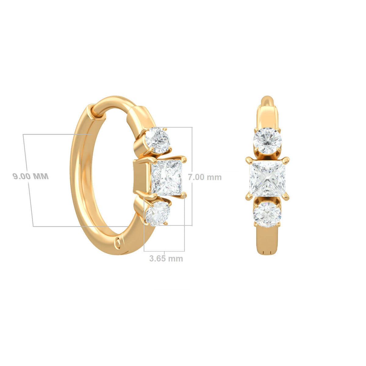 Beloved Hoops Piercing body jewelry, solid 18K gold, view 3 of 8
