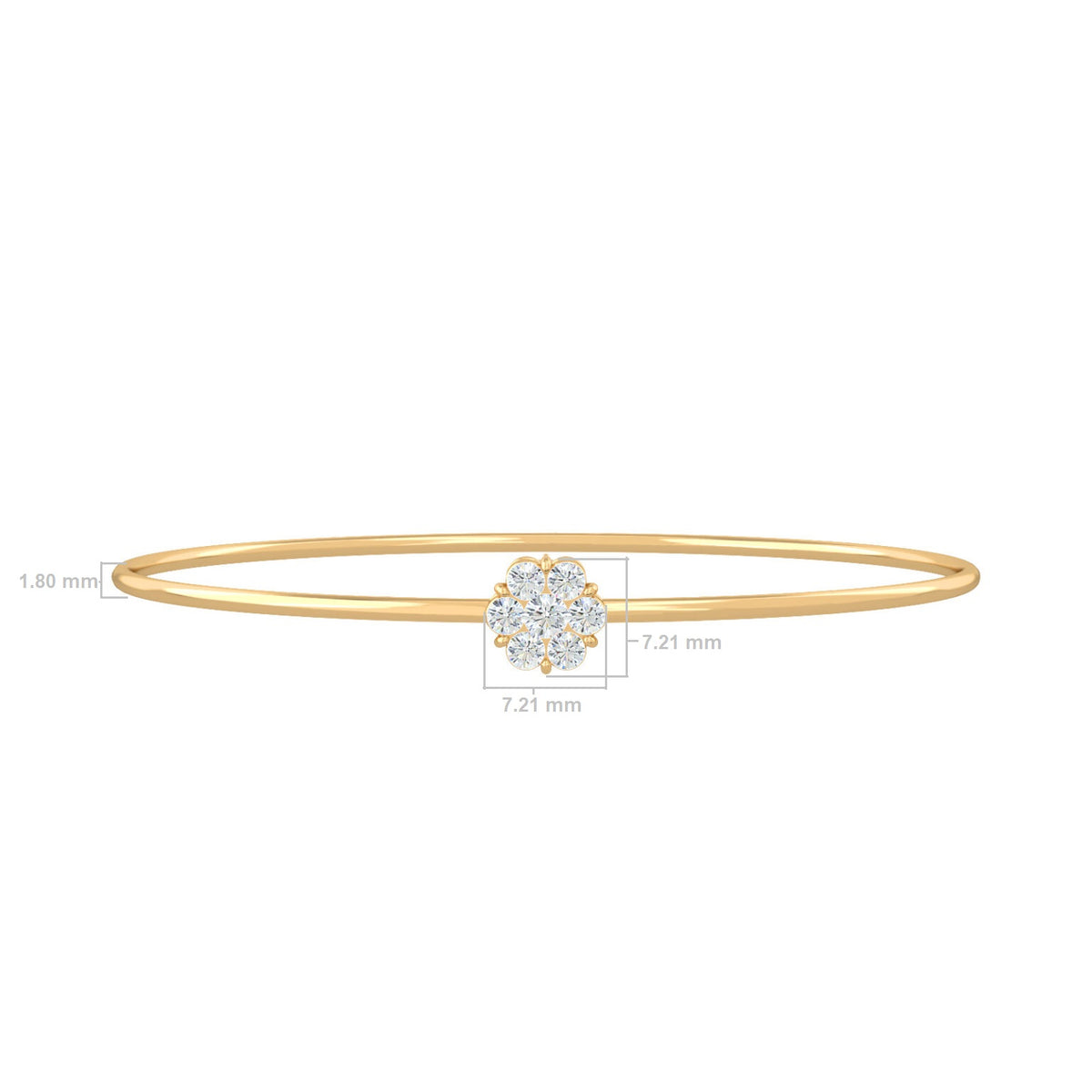 Flower Premium Cluster Bracelet, solid 18K gold, view 2 of 6