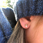 Baby Earrings Precious Bow 18K Gold And Diamonds