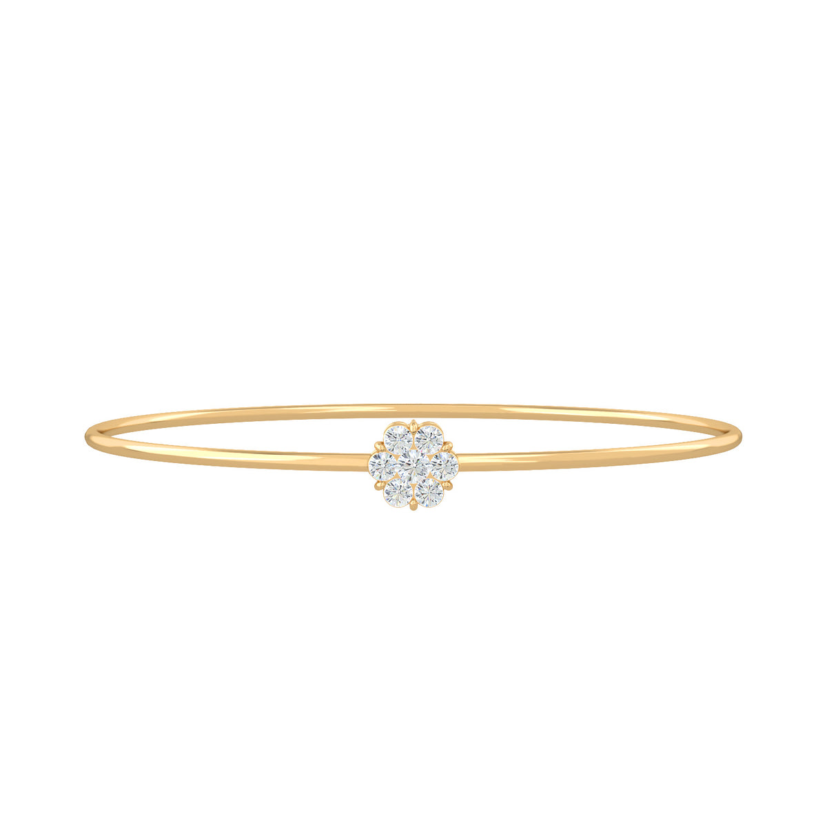 Flower Premium Cluster Bracelet, solid 18K gold, view 4 of 6