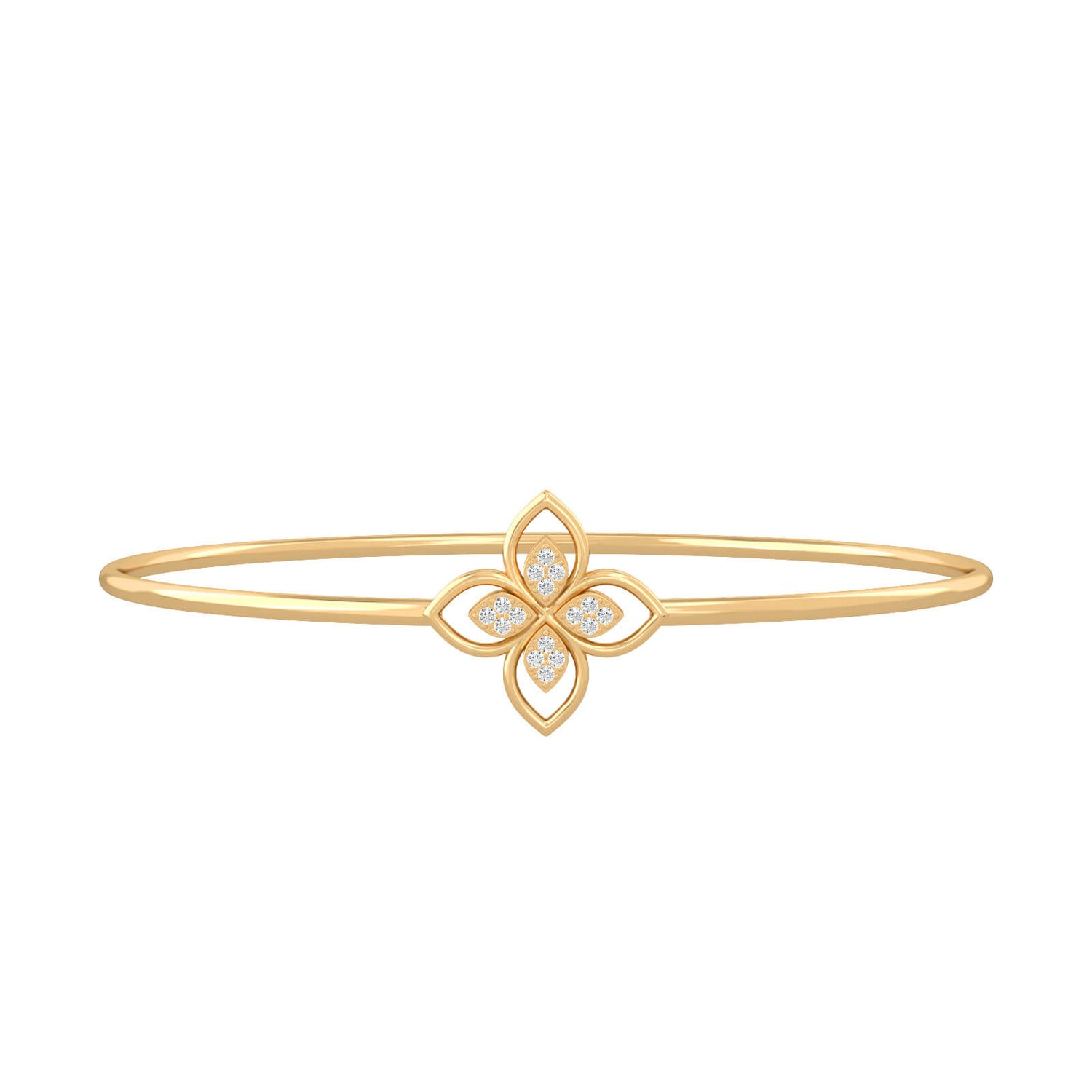 Fashion Floral Diamond Bracelet in 18K Gold