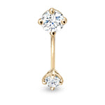 Belly Button Diamond Ring Classic and 18K Gold Barbell - yellow gold - Aquae Jewels - Exquisite Jewelry