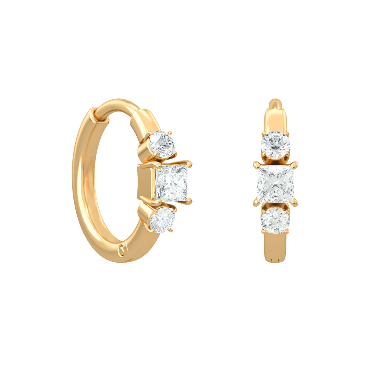 Beloved Hoops Piercing body jewelry, solid 18K gold, by Aquae Jewels