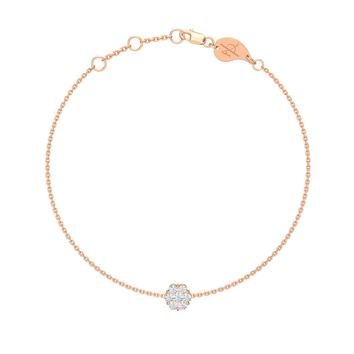Flower Cluster Bracelet, solid 18K gold, view 4 of 6