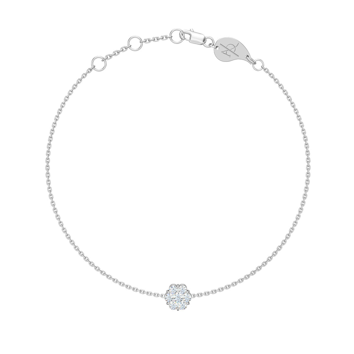 Flower Cluster Bracelet, solid 18K gold, view 5 of 6