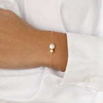 Bracelet Daisy Diamond 0.10 carat, 18K Gold and Pearl