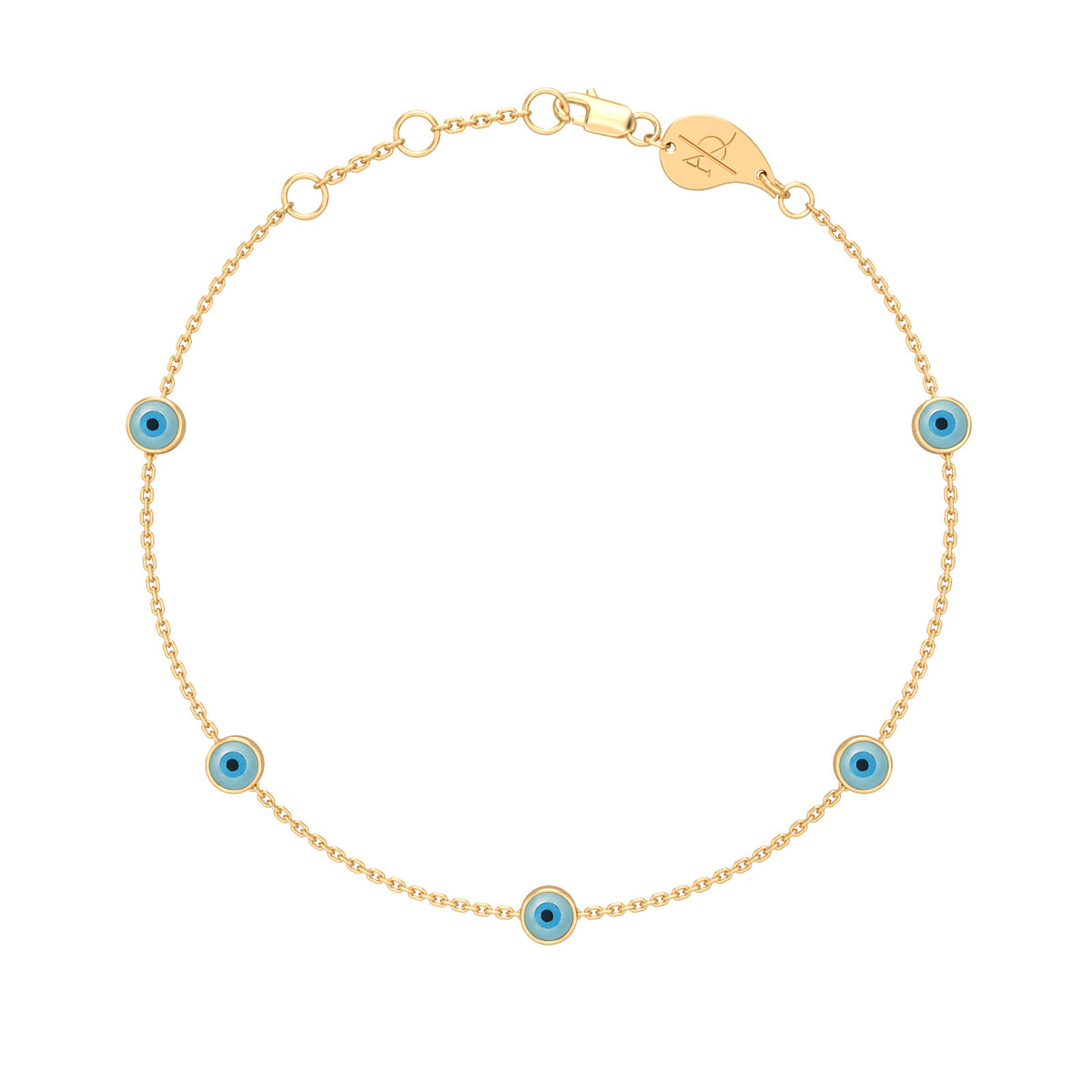 Evil Eye Constellation Bracelet, solid 18K gold, by Aquae Jewels
