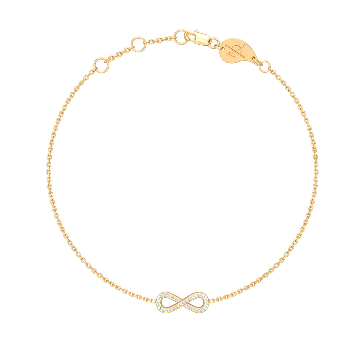 Infinity Bracelet, solid 18K gold, by Aquae Jewels