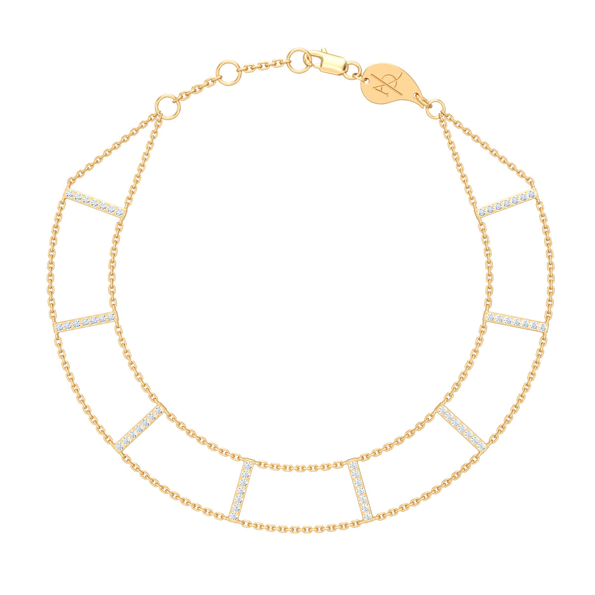 Odyssey Bracelet, solid 18K gold, by Aquae Jewels