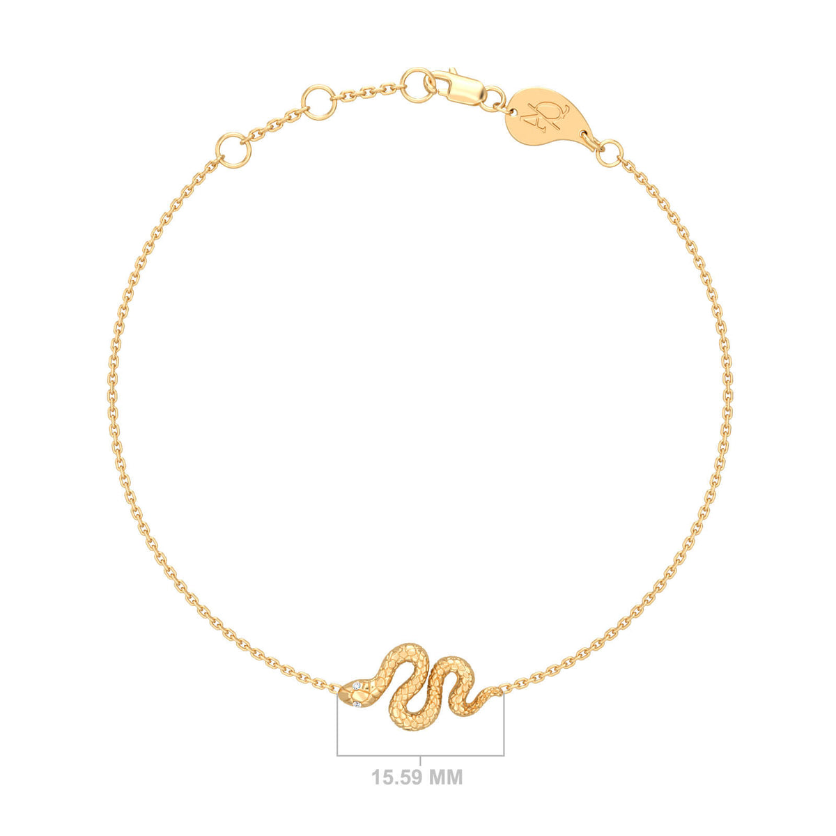 Snake Chain Bracelet, solid 18K gold, view 3 of 8