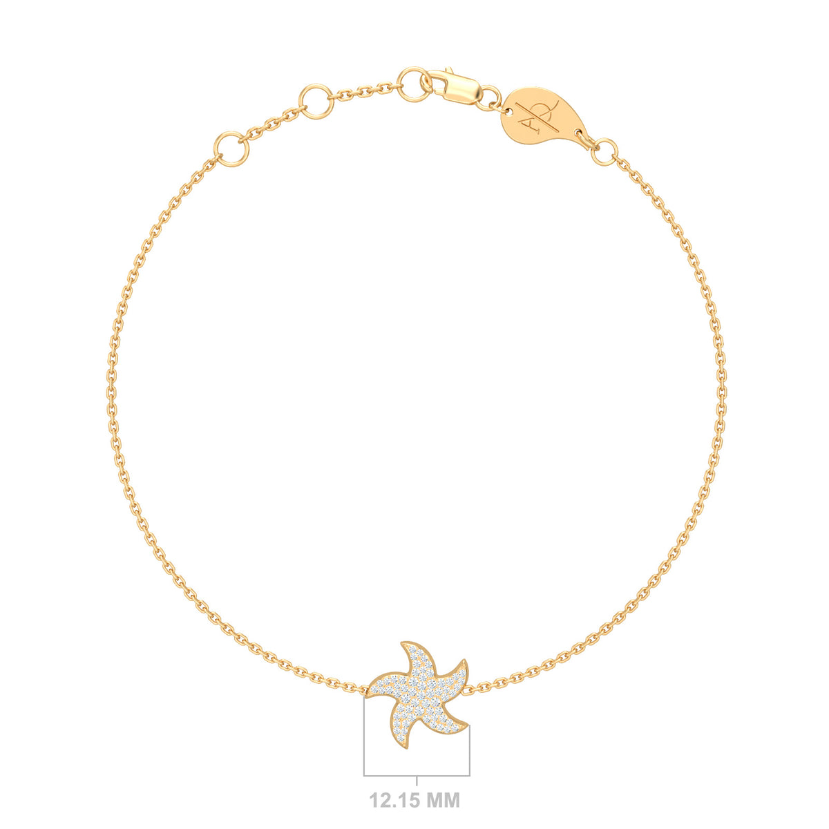 Diamond Starfish Bracelet – Étoile de Mer 0.25 ct / 2.40 g, solid 18K gold, view 2 of 3