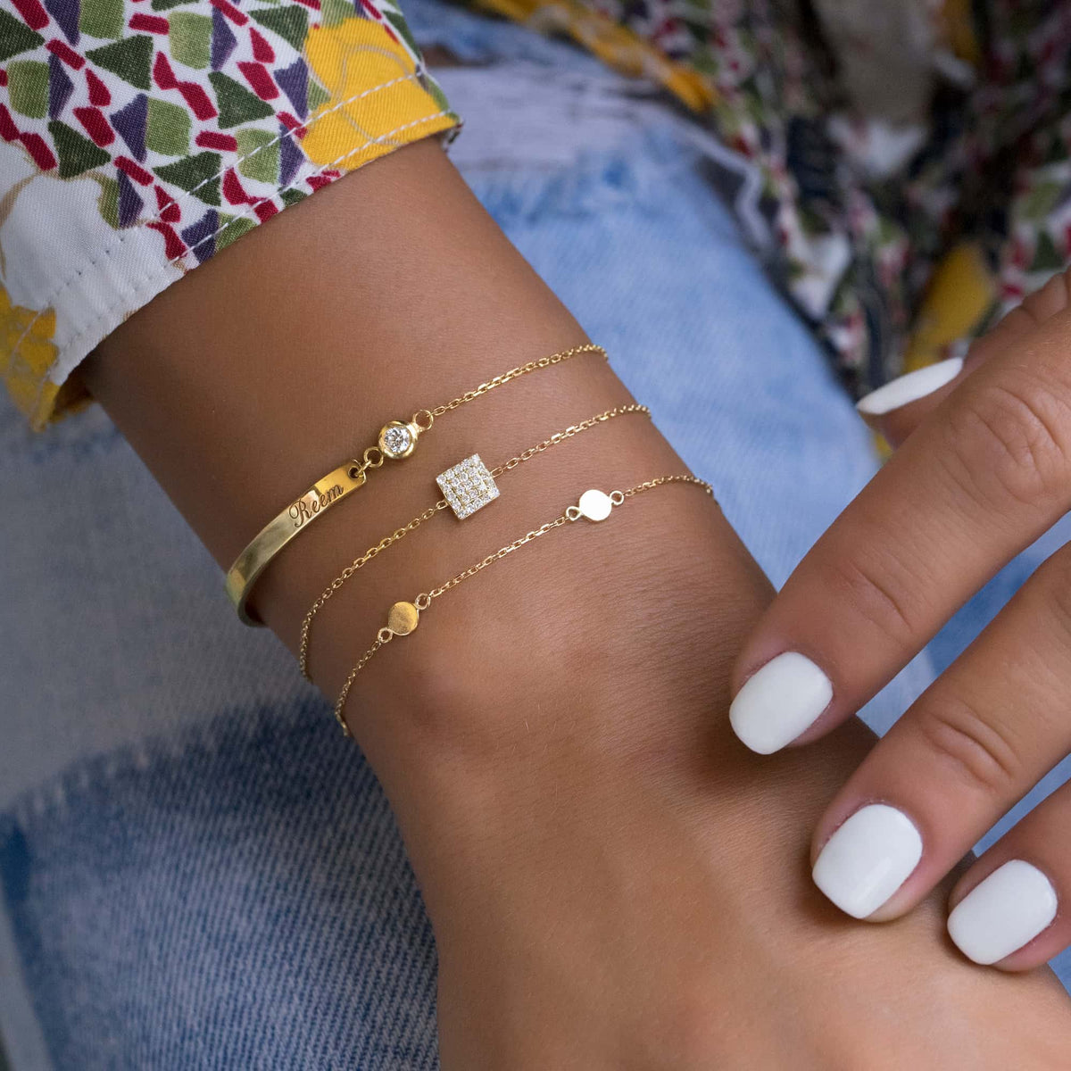 Time Square Bracelet, solid 18K gold, view 2 of 6