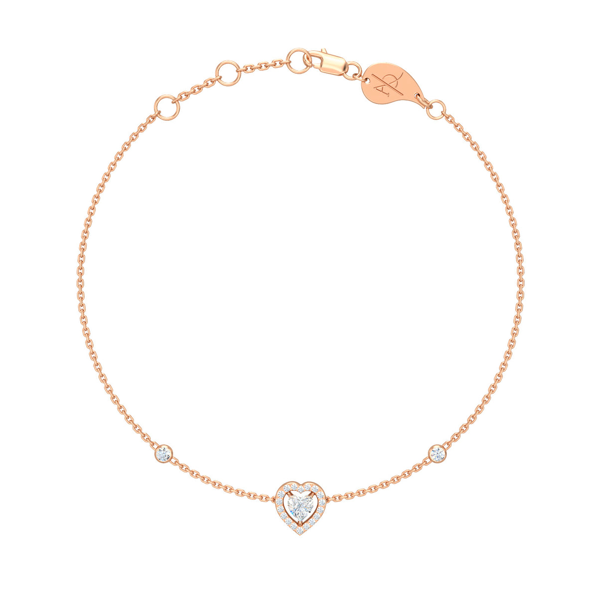 Verona Heart-Cut Bracelet, solid 18K gold, view 4 of 6