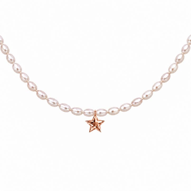 Little Star Pearls Choker necklace, solid 18K gold, view 4 of 9