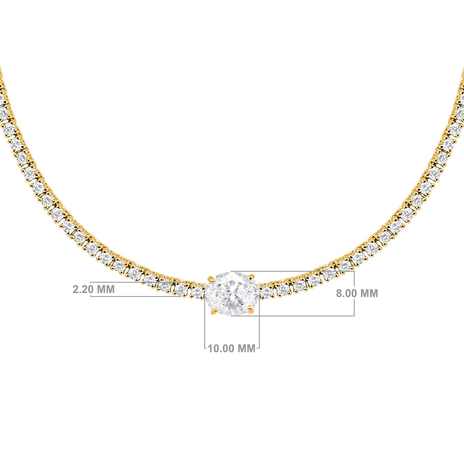 Scarlett Oval Diamond Tennis Necklace