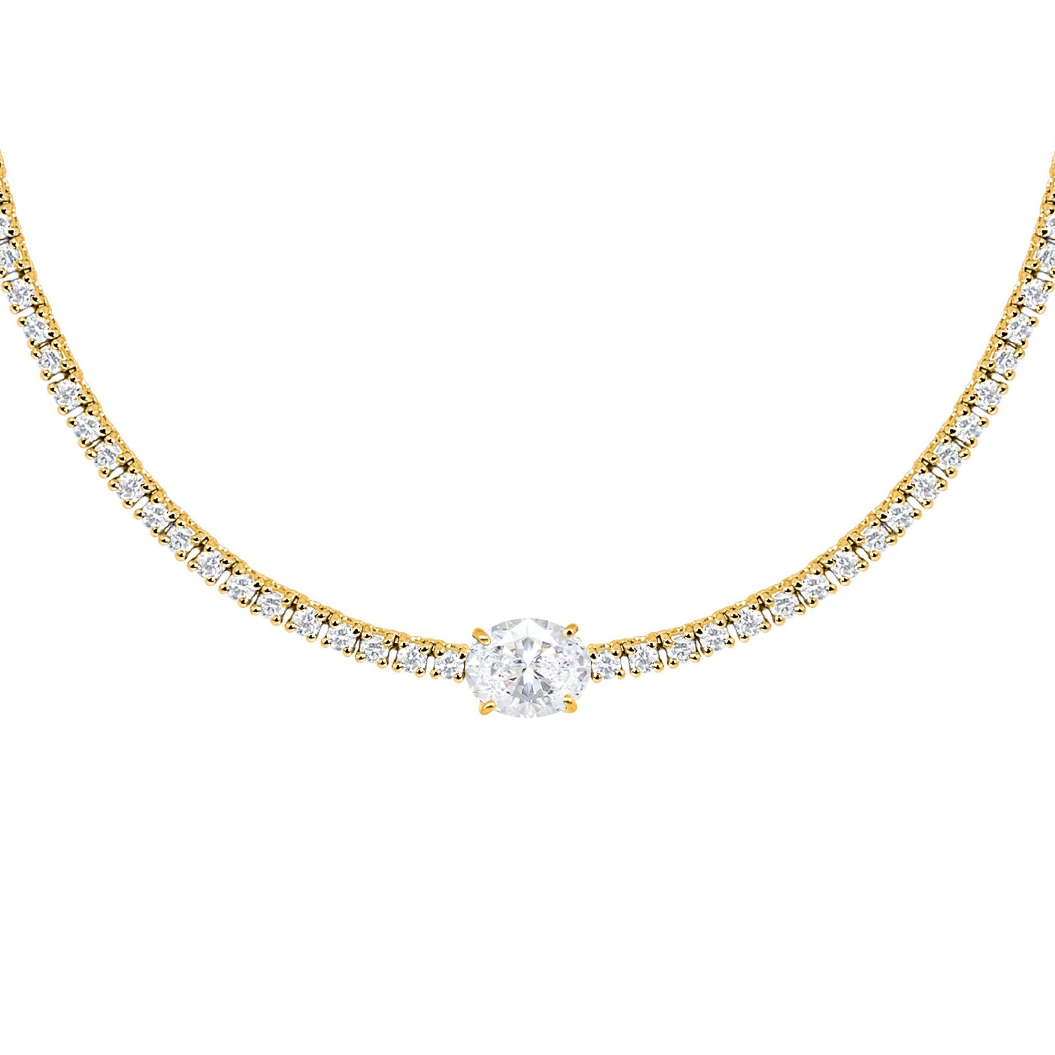 Scarlett Oval Diamond Tennis Necklace