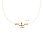 Baroque Gold Choker with Abstract Chain and Diamonds in 18K Gold