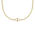 Baroque Gold Choker with Abstract Chain and Diamonds in 18K Gold