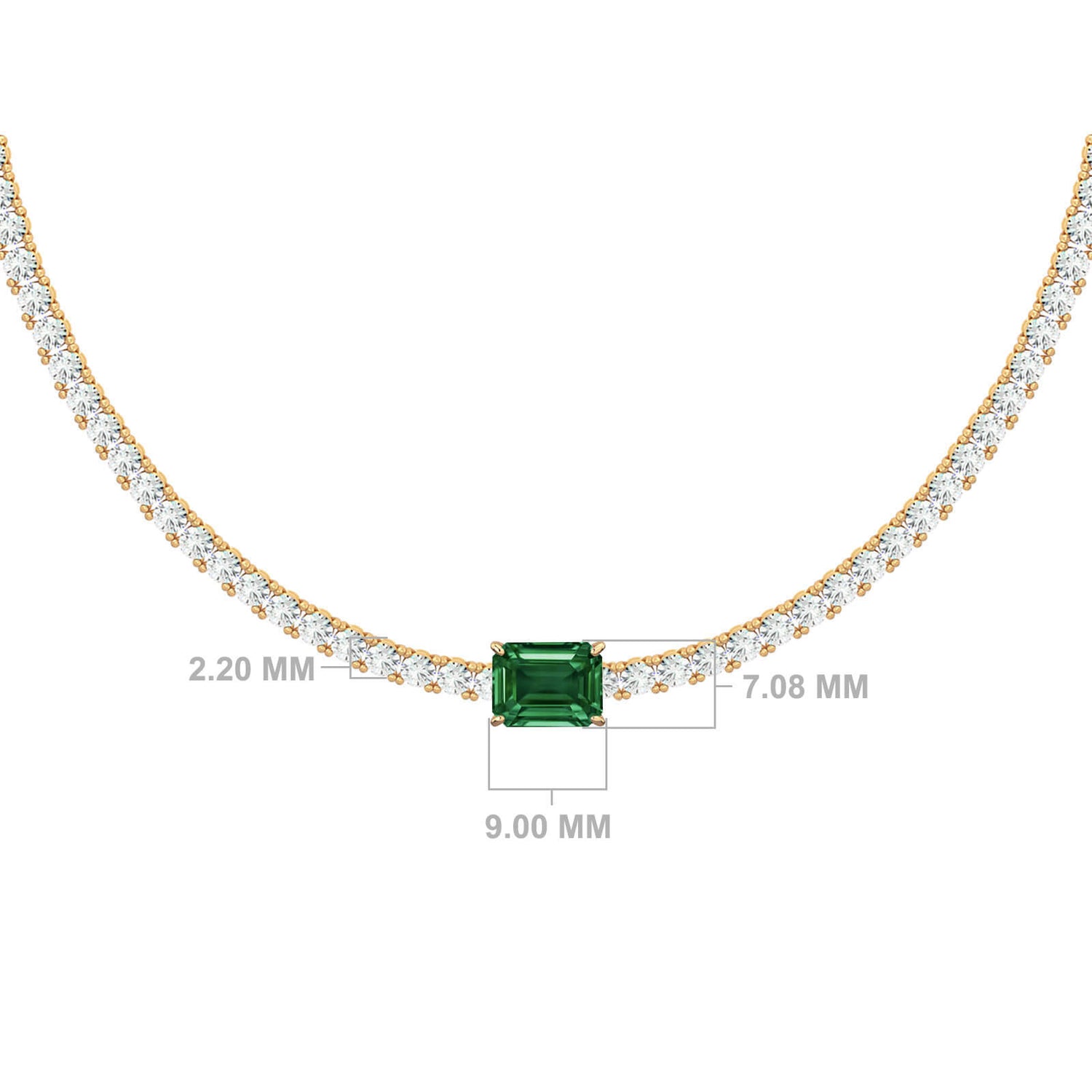 Scarlett Emerald-Cut  Tennis Necklace