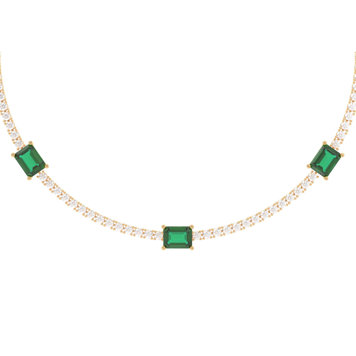 Emerald Tennis Choker Necklace – Emerald Trio Tennis Choker