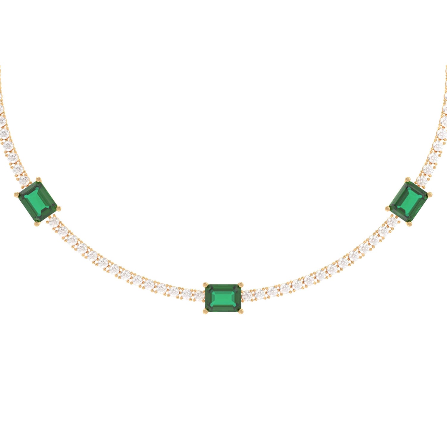 Emerald Tennis Choker Necklace – Emerald Trio Tennis Choker