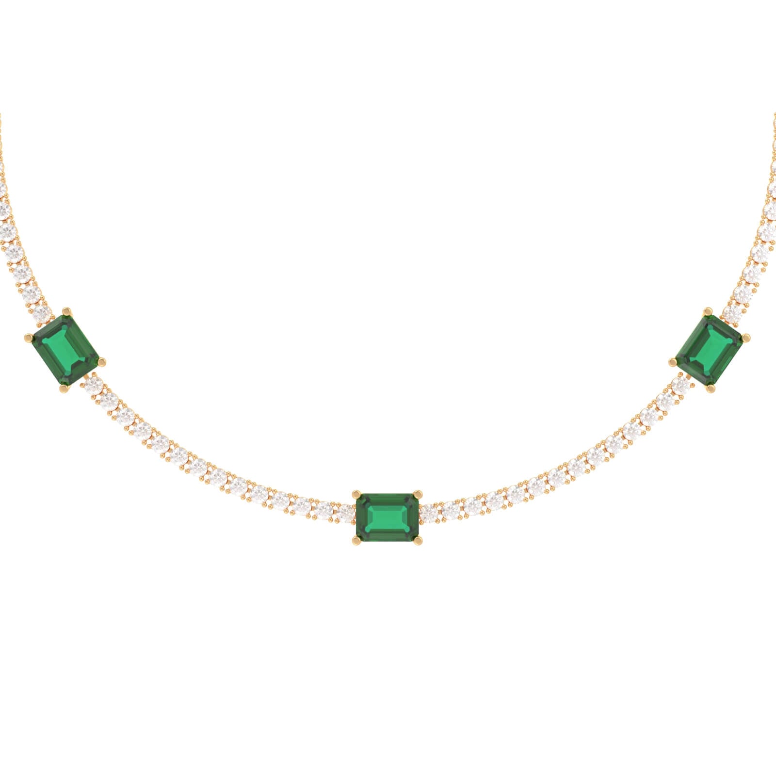 Emerald Tennis Choker Necklace – Emerald Trio Tennis Choker
