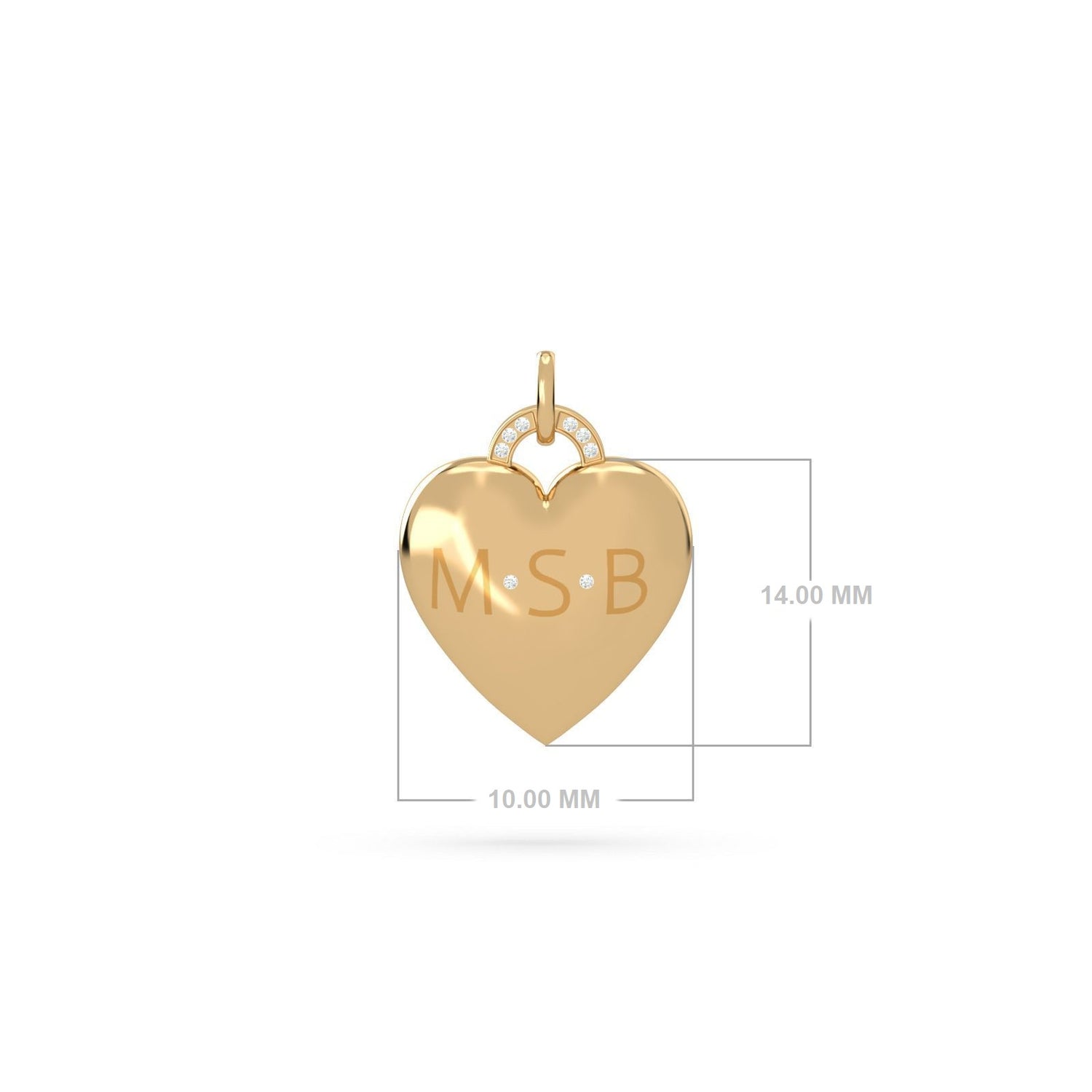 Initial Love Heart Charm