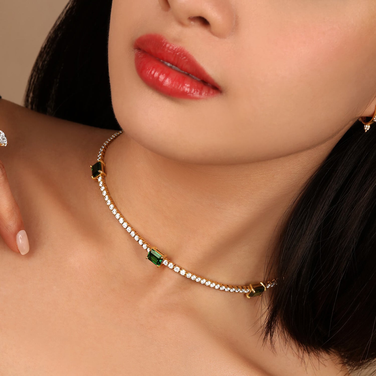 Emerald Trio Tennis Choker