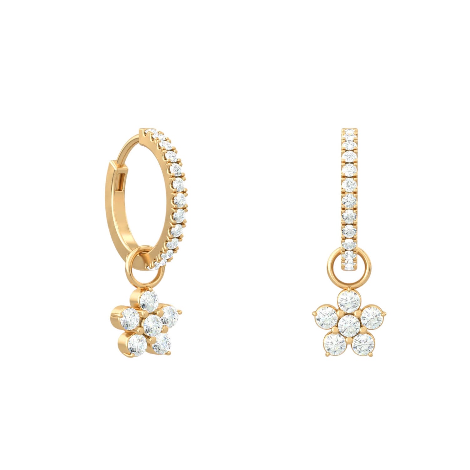 Fairy Flower  Hoop Earrings