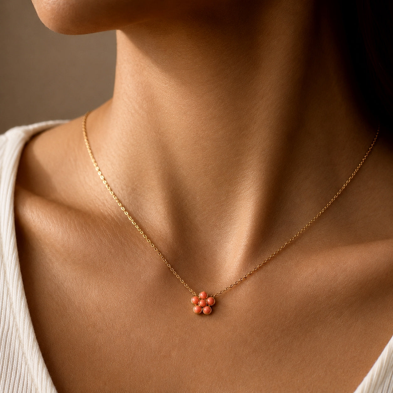 Coral Flower Necklace