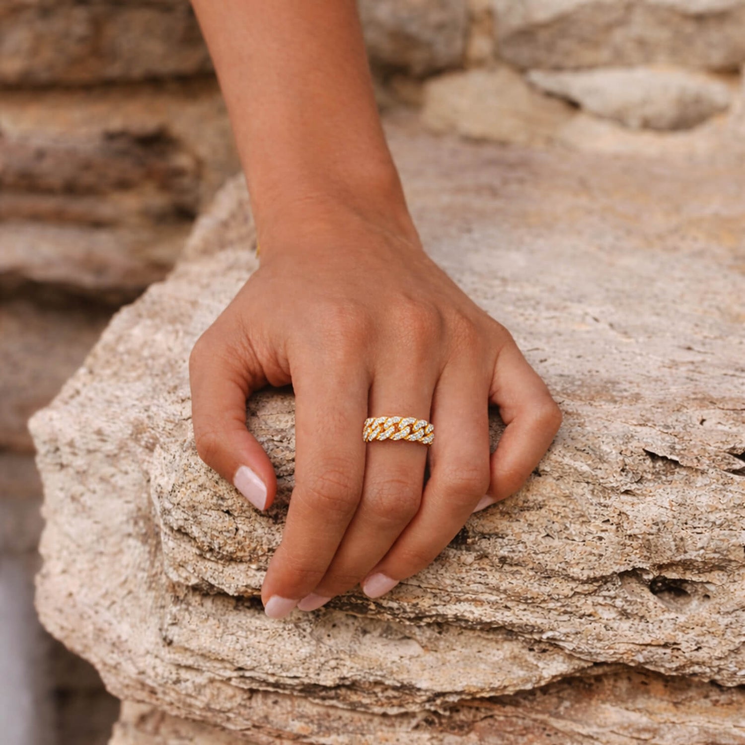 Cuban Pave Diamond Ring