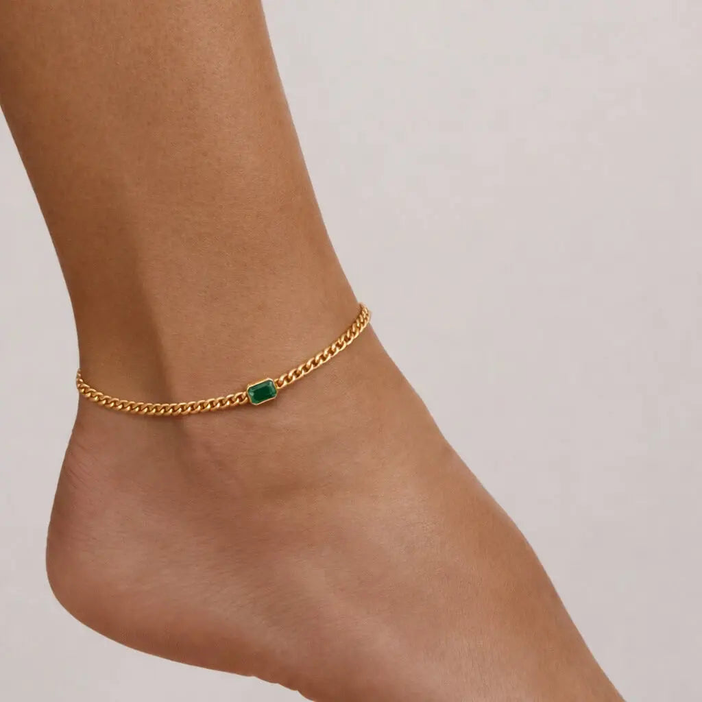 Cuban Emerald Anklet