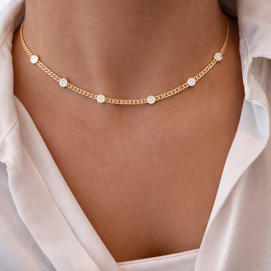 Cuban Bezel Diamond Link Choker