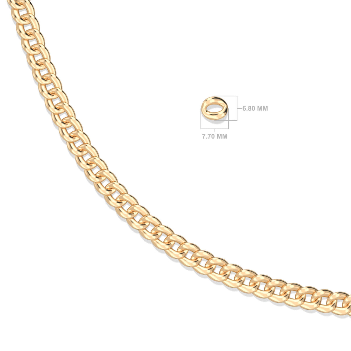 Chain Hollow Links 18K Gold - gold - Aquae Jewels - Exquisite Jewelry