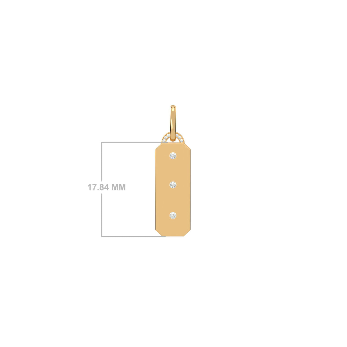 Charm Tag Trilogy, solid 18K gold, view 2 of 4
