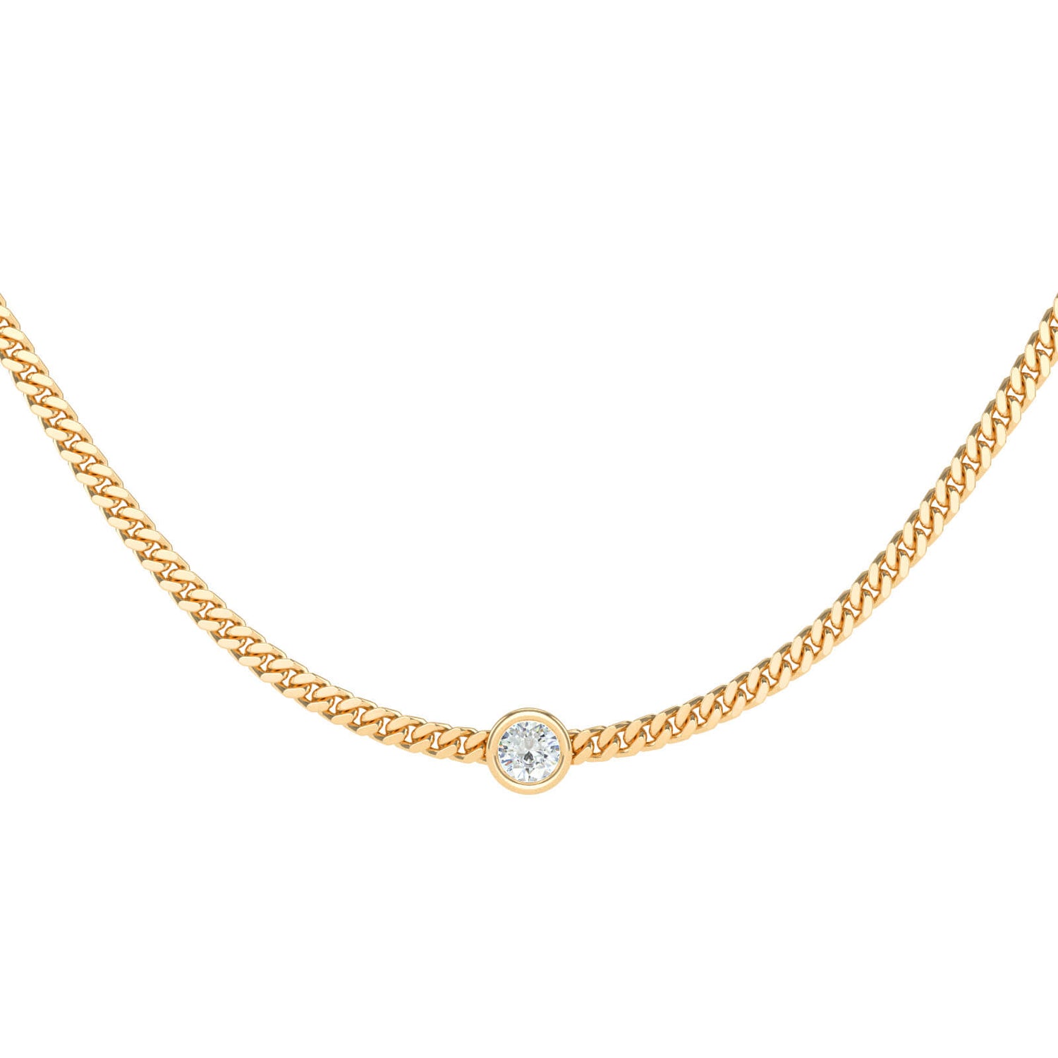 Round Bezel Cuban Choker