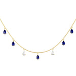 Pear Stone Choker with Constellation Drops in 18K Gold