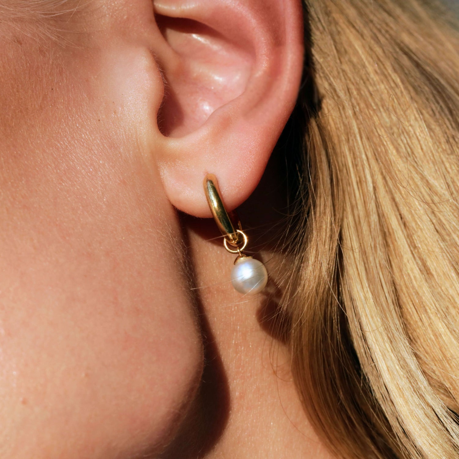 Pearl Hoop Earrings