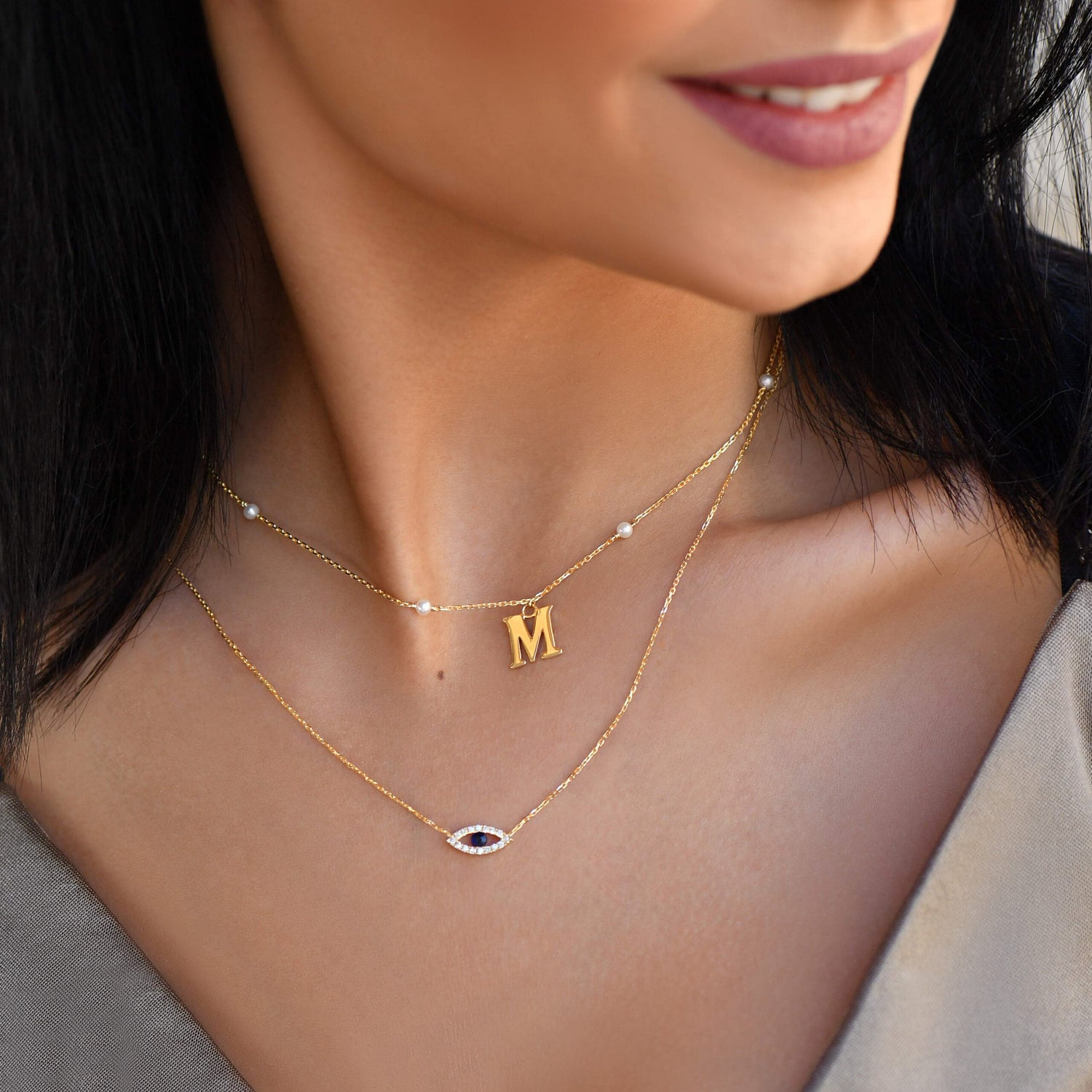 Evil Eye Sapphire Necklace