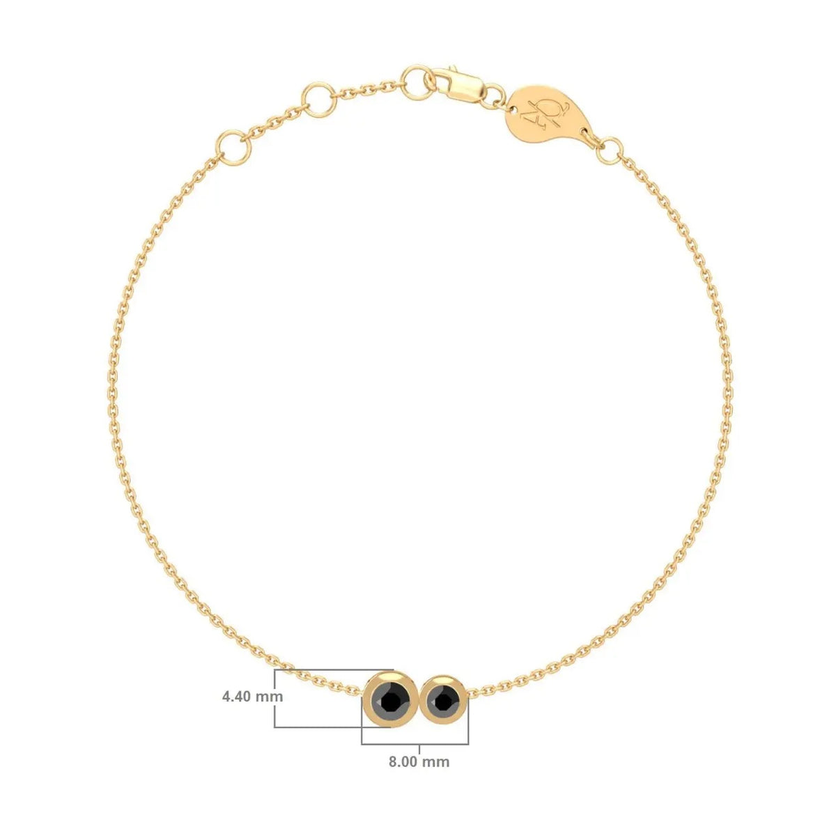 Pure Black Diamond Duo Bracelet, solid 18K gold, view 2 of 5