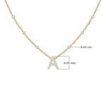 Diamond Initial & Station Chain Necklace – Chérie, solid 18K gold, view 3 of 8