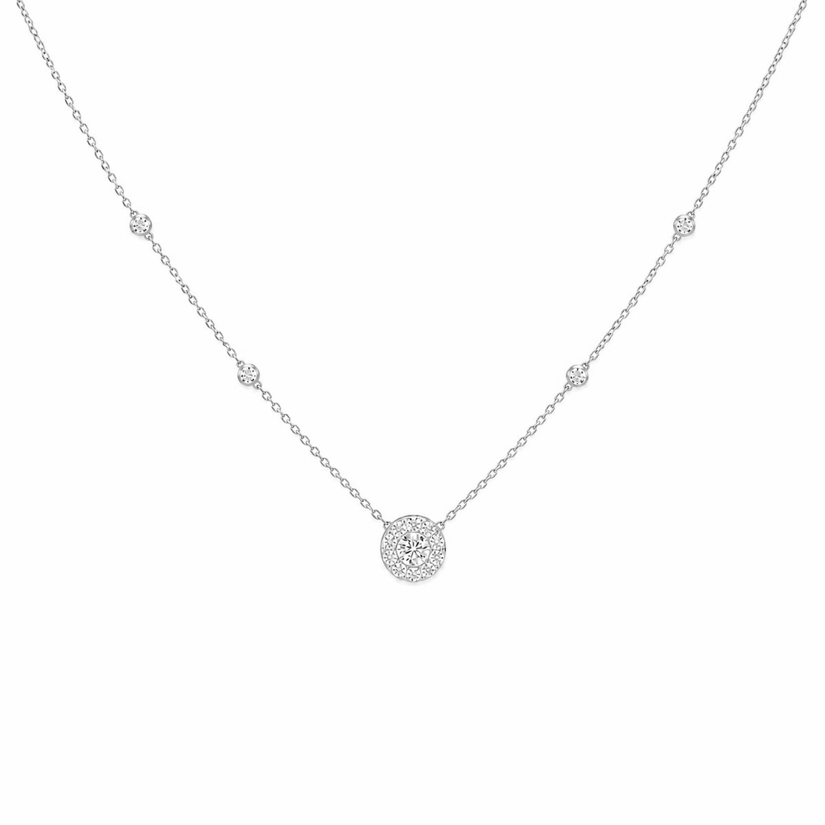 Round Diamond Cluster Necklace – Athena, solid 18K gold, view 5 of 8