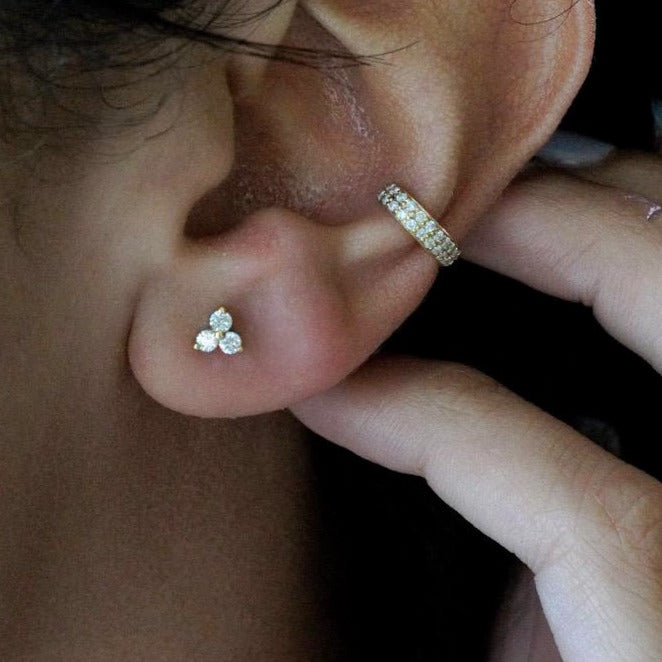 Double Diamond Lines Ear Cuff